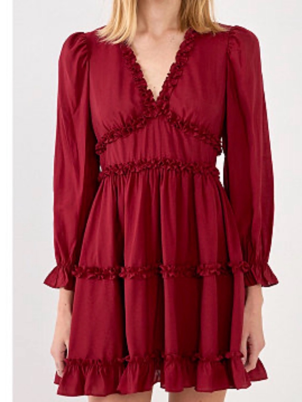 Anthropologie Free The Roses burgundy mini dress S